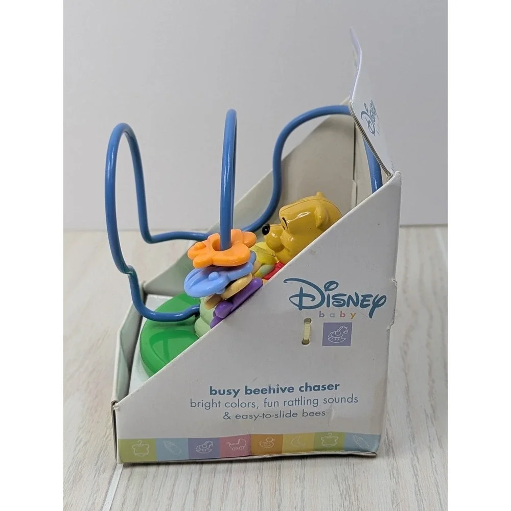 Disney Winnie Pooh Round Busy‎ Beehive Chaser Maze Baby Toy bee beads
